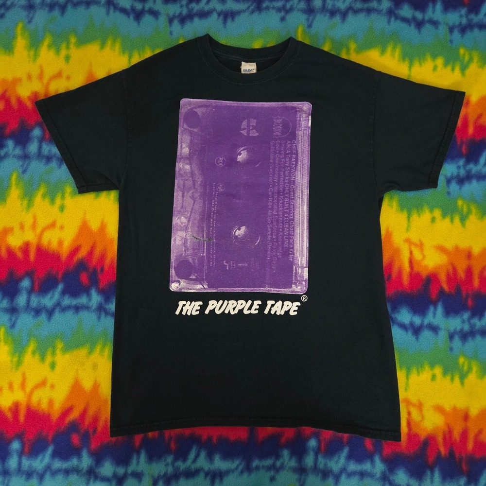 RARE Vintage Raekwon The Purple Tape Black Graphic T-Shirt Mens M